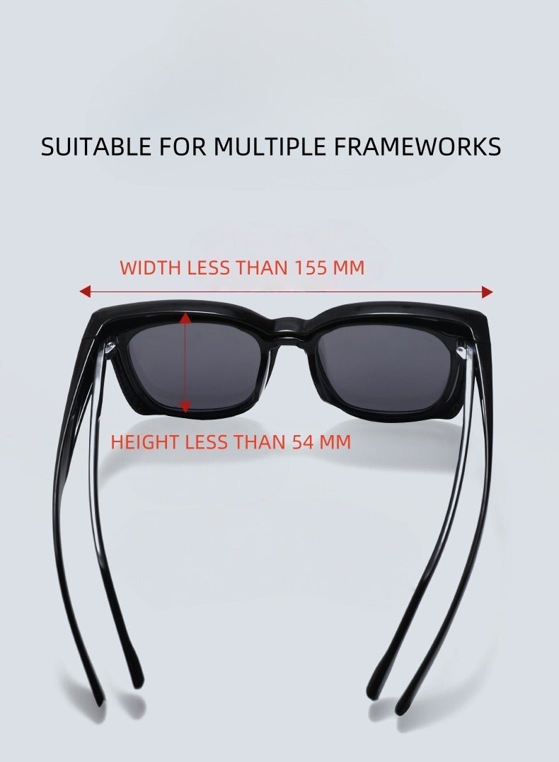 نظارات شمسية محمولة مقاومة للأشعة فوق البنفسجية بتصميم أزرق لرجال ونساء يعانون من قصر النظر - Image 3